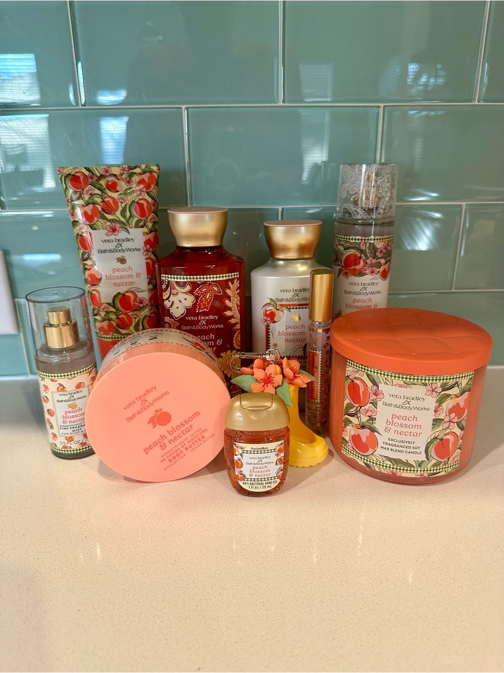 Bath & Body Works Vera Bradley Peach Blossom 10 Piece Set
